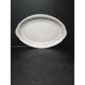 Meito Contessa Platinum‎ Oval Serving Platter, Vintage Fine China Serving Tray